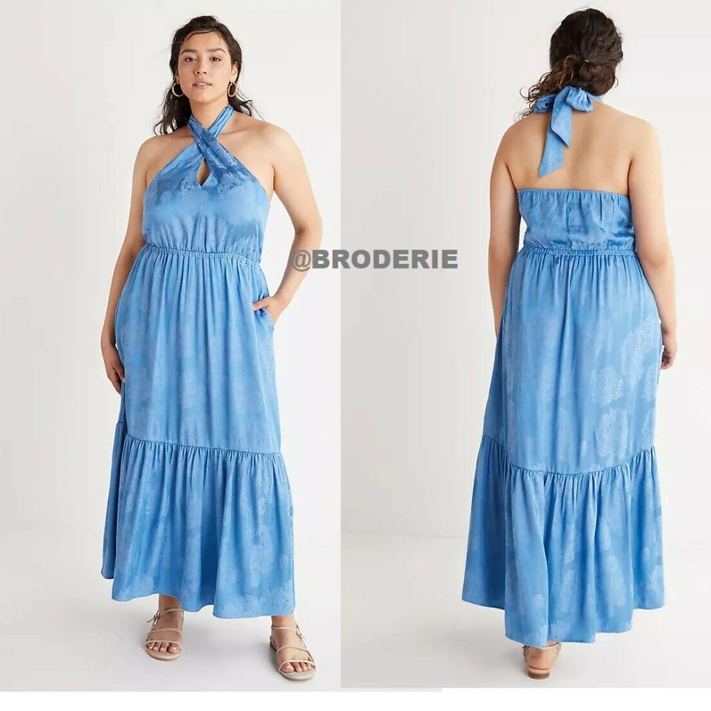 OPEN TO OFFERS Anthropologie Tiered Halter Maxi Dress Size Small